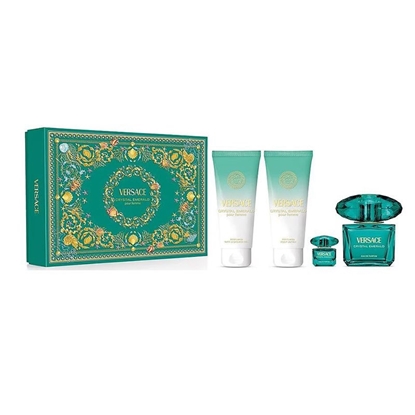 VERSACE CRYSTAL EMERALD SET EDP90MLSHOWERGBODYL100MLEP5ML